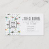 写真の卒業|の水彩画のヤシの木 コーリングカード (裏面)