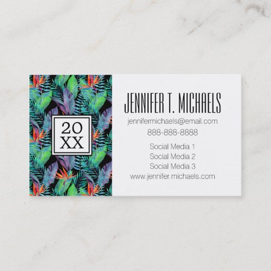 写真の卒業|の水彩画の極楽鳥 コーリングカード (裏面)