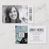 写真の卒業|の水彩画の白の蘭 コーリングカード (正面/裏面)