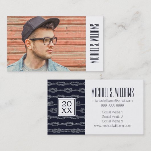 写真の卒業|の海兵隊員の結合型 コーリングカード (正面/裏面)