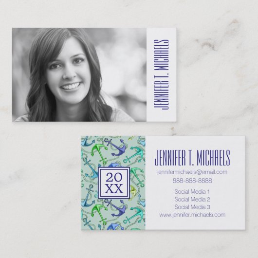 写真の卒業|の海錨およびロープパターン コーリングカード (正面/裏面)