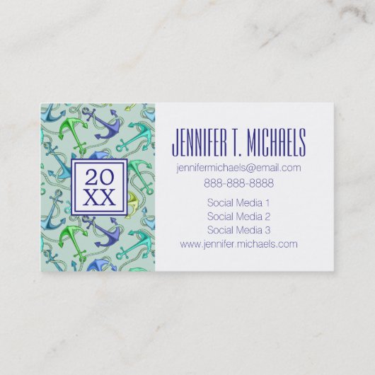 写真の卒業|の海錨およびロープパターン コーリングカード (裏面)