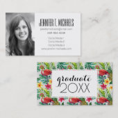 写真の卒業|の熱帯水彩画 コーリングカード (正面/裏面)