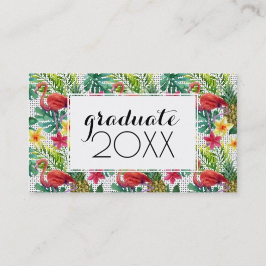 写真の卒業|の熱帯水彩画 コーリングカード (裏面)