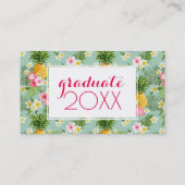 写真の卒業|の熱帯花及びパイナップル コーリングカード (裏面)