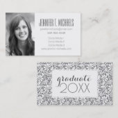 写真の卒業|の白いレース コーリングカード (正面/裏面)
