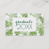 写真の卒業|の緑のシュロの葉 コーリングカード (裏面)