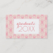 写真の卒業|の花のレトロのダマスク織 コーリングカード (裏面)