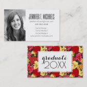 写真の卒業|の花の水彩画 コーリングカード (正面/裏面)