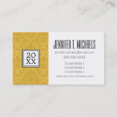 写真の卒業|の贅沢な金花模様の壁紙 コーリングカード (裏面)