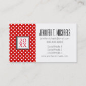 写真の卒業|の赤の水玉模様 コーリングカード (裏面)