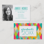 写真の卒業|の道化師のヴィンテージパターン コーリングカード (正面/裏面)