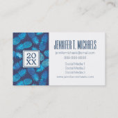 写真の卒業|の青い絞り染めのパイナップル コーリングカード (裏面)