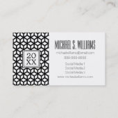 写真の卒業|の黒く及び白い立方体 コーリングカード (裏面)