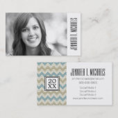 写真の卒業|リネンシェブロン コーリングカード (正面/裏面)