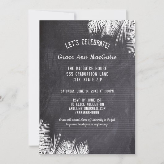 写真の卒業 招待状 (裏面)