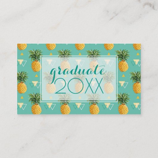 写真の卒業 |明るいパイナップル コーリングカード (裏面)