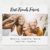 写真の友最高の人永遠にパーティー スパークリングワインラベル (シングルラベル)