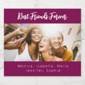 写真の友最高の達は永遠にパーティー紫を好む スパークリングワインラベル (シングルラベル)