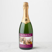 写真の友最高の達は永遠にパーティー紫を好む スパークリングワインラベル (正面)