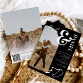 写真の名はっきりした前はアーチ黒結婚の 招待状