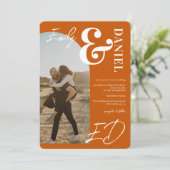 写真の名はっきりした前スクリプトarch burnt orange結婚's 招待状 (スタンド正面)