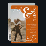 写真の名はっきりした前スクリプトarch burnt orange結婚's 招待状<br><div class="desc">Aは手モダン書とはっきりしたセリフのフォントと名前をカスタムすると名前のスタイル、2つの名前、2つの名前。すべての文字、名前、背景色は2枚の写真と錆びた燃えオレンジのテラコッタを持つアーチ形の写真でカスタマイズ可能。シンプルとミニマリストの招待、rsvp、詳細、およびすべてのqrコードを1つの招待状で追加。</div>