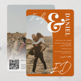 写真の名はっきりした前スクリプトarch burnt orange結婚's 招待状