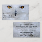 写真の名刺の上のSnowyのフクロウの終わり 名刺 (正面/裏面)