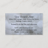 写真の名刺の上のSnowyのフクロウの終わり 名刺 (裏面)