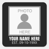 写真の名前と年齢 スクエアシール (正面)