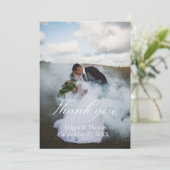 写真の名前と日付結婚のサンキューカード サンキューカード (スタンド正面)