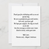 写真の名前と日付結婚のサンキューカード サンキューカード (裏面)