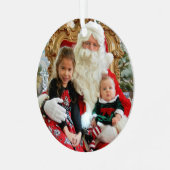 写真の名前の年齢のパーソナライズされた贈り物 メタルオーナメント (正面左)