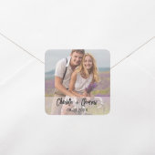 写真の名前の新郎新婦結婚式の引き出物 スクエアシール