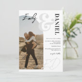 写真の名前はっきりしたスクリプトarch白黒結婚の 招待状 (スタンド正面)