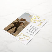 写真の名前はっきりしたスクリプトarch白黒結婚の 箔招待状 (回転した状態)