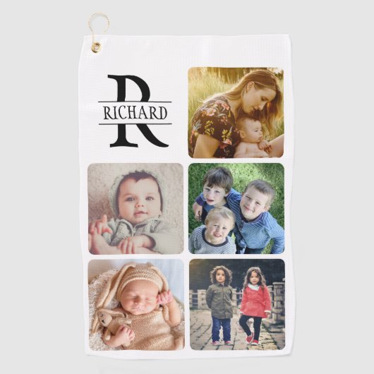 写真の名前をアップロードモノグラムの ゴルフタオル (正面)