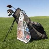 写真の名前をアップロードモノグラムの ゴルフタオル (グリーン)