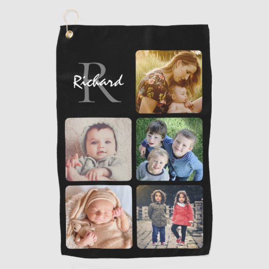 写真の名前をアップロードモノグラムの ゴルフタオル (正面)