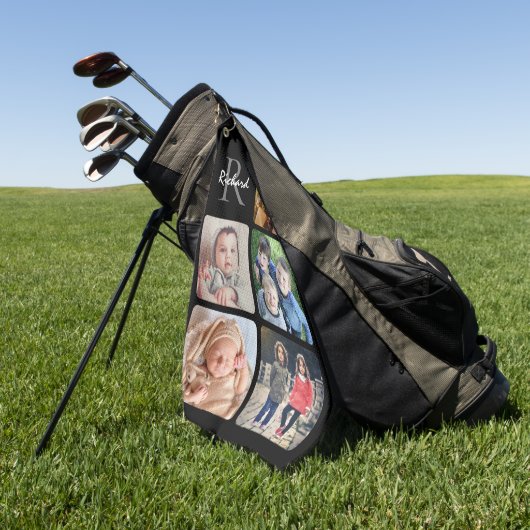 写真の名前をアップロードモノグラムの ゴルフタオル (グリーン)