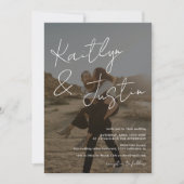 写真の名前スクリプト書道の黒結婚の 招待状 (正面)