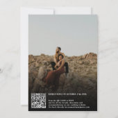 写真の名前スクリプト書道の黒結婚の 招待状 (裏面)