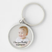 写真の名前パパのお父さんの日が大好き キーホルダー (正面)