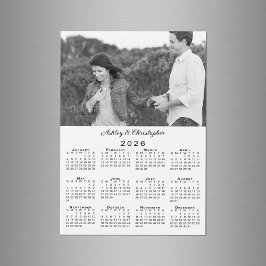 写真の名前パーソナライズされた2026カレンダー磁石