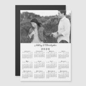 写真の名前パーソナライズされた2026カレンダー磁石 (正面/裏面)