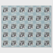 写真の名前入りな冬の青 ラッピングペーパー (フラット)