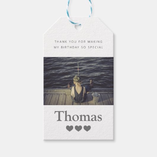 写真の名前Birthday Partyハート ギフトタグ (正面)