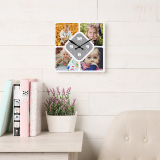 写真の四角い壁の時計をアップロード スクエア壁時計