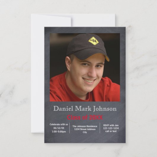 写真の垂直- 3x5卒業の発表 招待状 (正面)